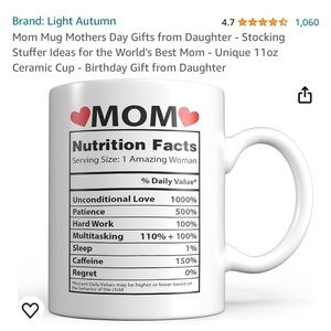 Mom coffee mug. No chips fun mom gift